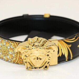 Versace Barocco Reversible Leather Belt Print size 100 - Black/Gold